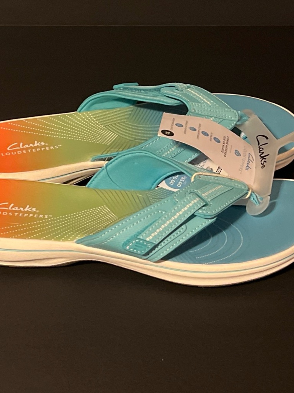 Clarks Women’s Aqua/Turquoise Strap Comfort Sandals